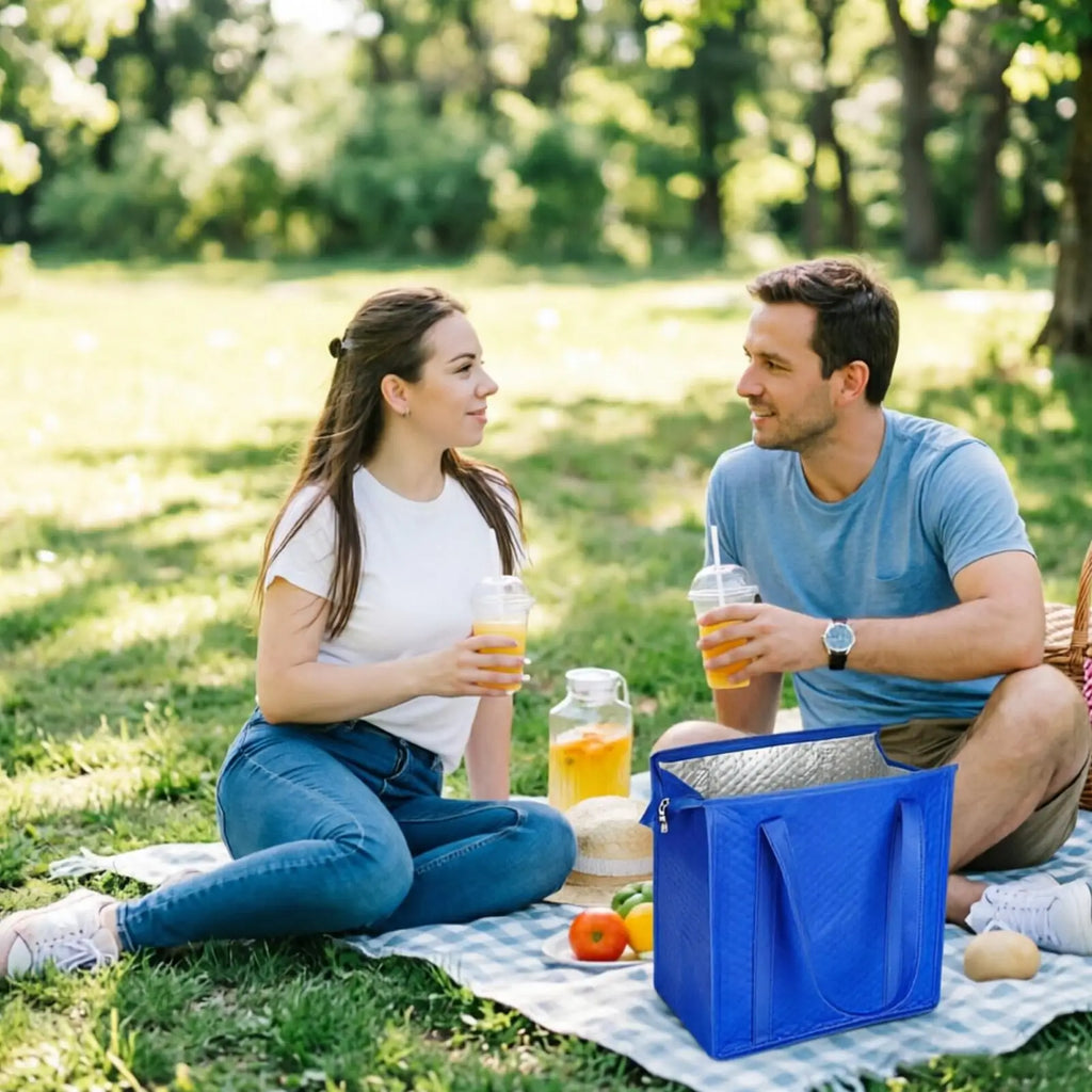 Insulated Cooler Bags 2PCS Reusable Picnic & Grocery Tote Insulated Cooler Bag Nixie
