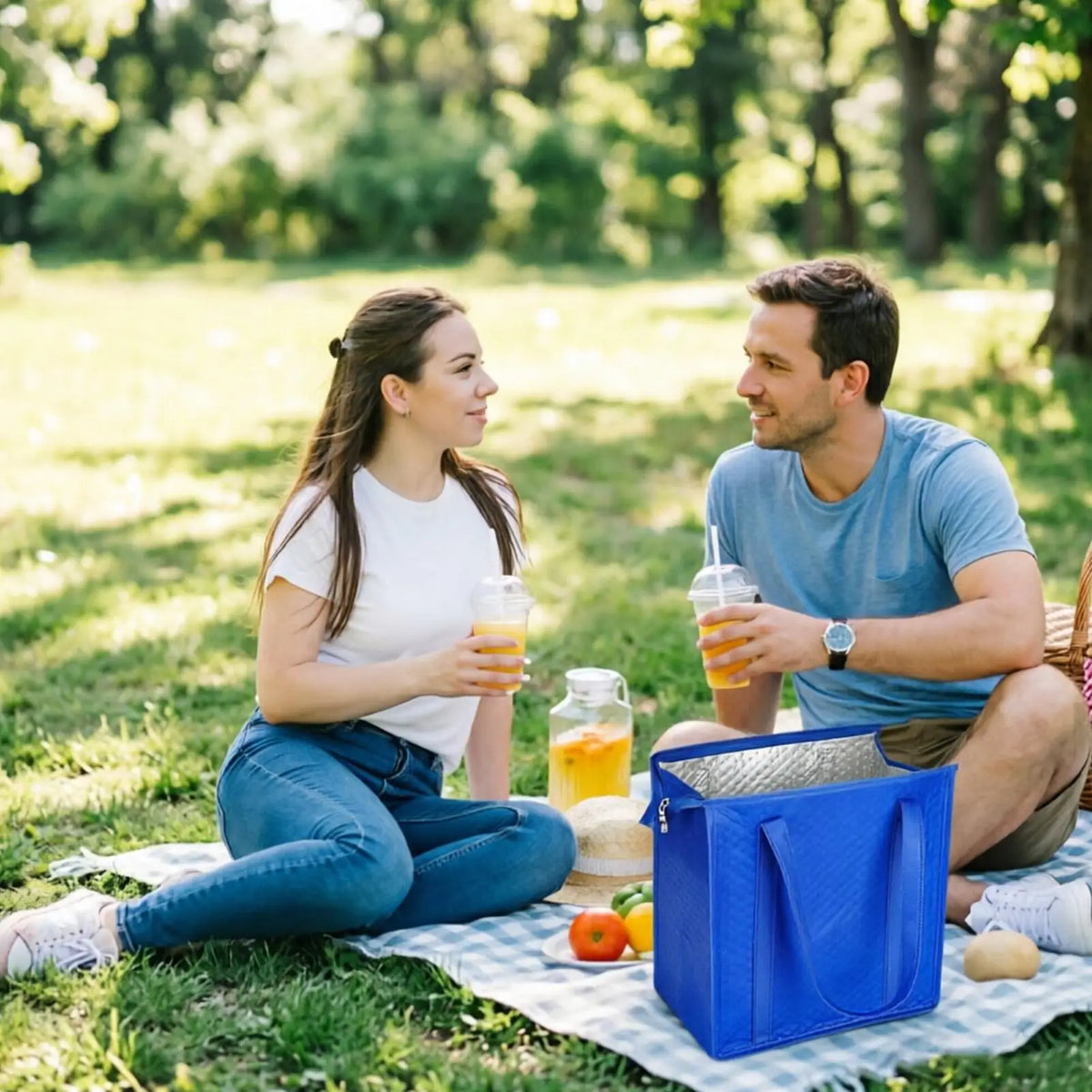 Insulated Cooler Bags 2PCS Reusable Picnic & Grocery Tote Insulated Cooler Bag Nixie