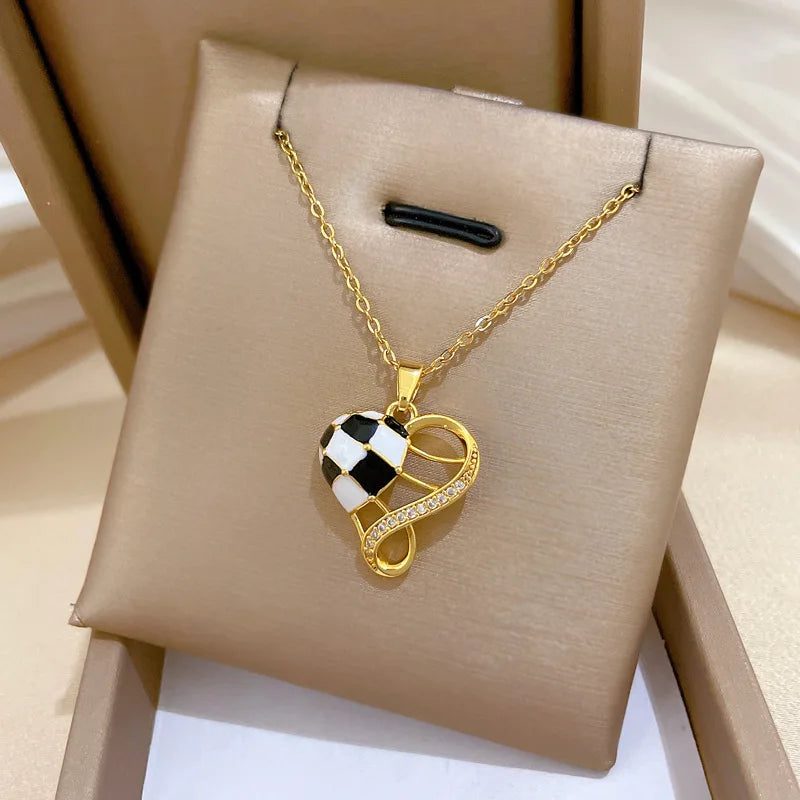 Gold Heart Pendant Choker Necklace – Stainless Steel for Women Heart Pendant Necklace Nixie