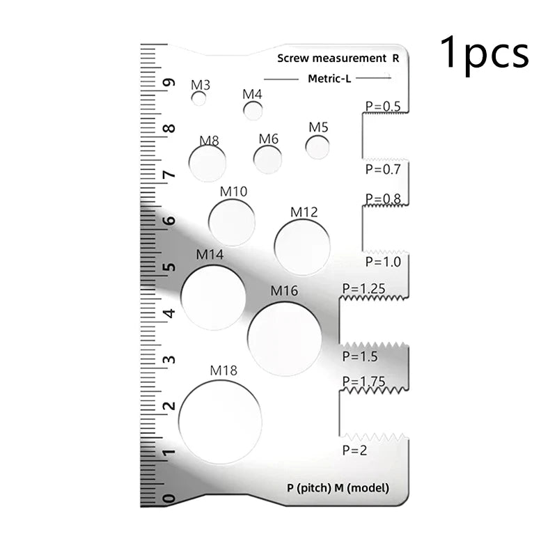 Stainless Steel Thread Gauge – Bolt Nut Screw Measurement Tool
