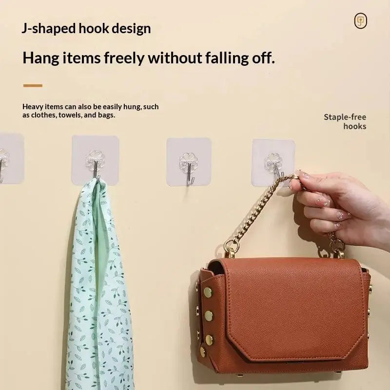 Transparent Self-Adhesive Wall Hooks – No-Drill PVC Hanger Adhesive Wall Hook Nixie