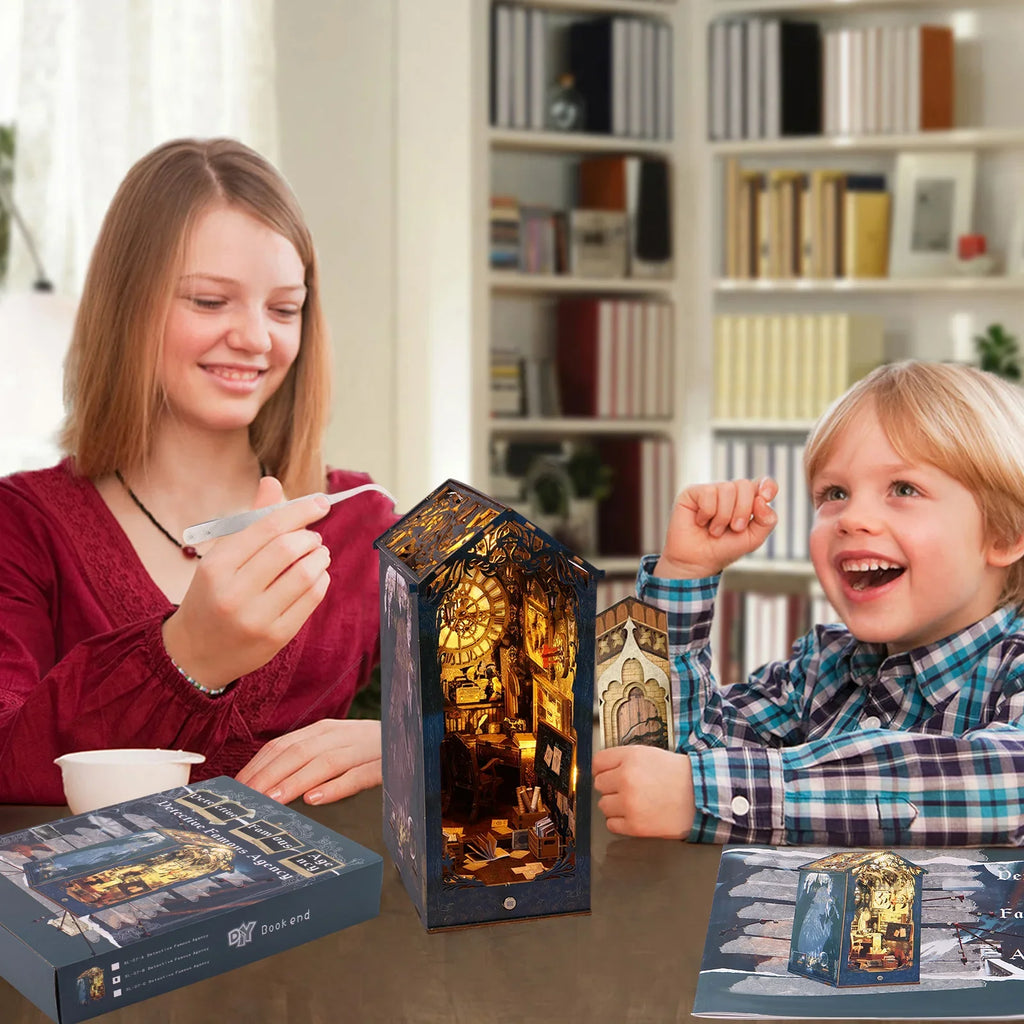 DIY Book Nook Kit 3D Wooden Puzzle with LED Light | Miniature
