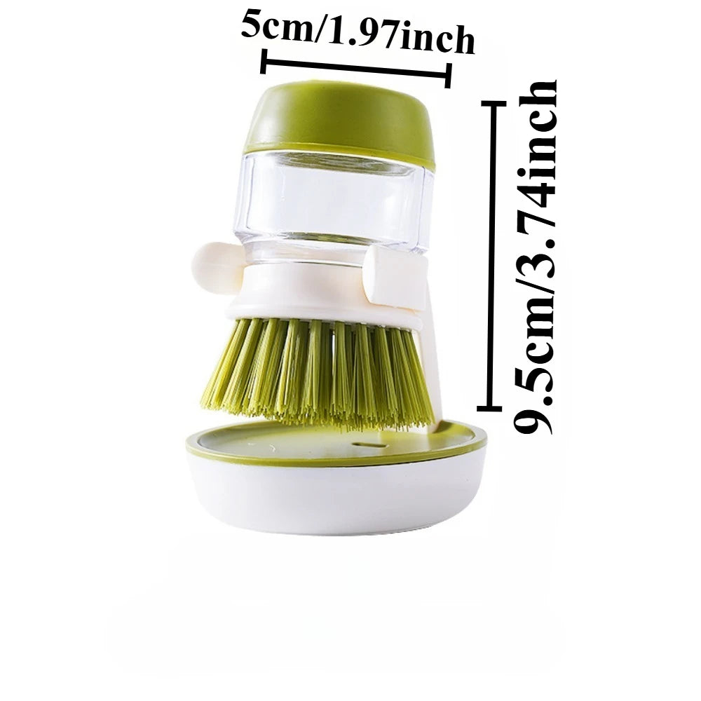 Soap Dispensing Dish Brush – Kitchen Pot Scrubber