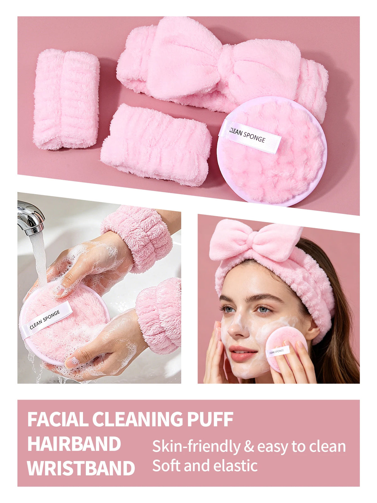 20Pcs Makeup Sponge Set – Puff, Hairband & Wristband Kit Makeup Sponge Set Nixie