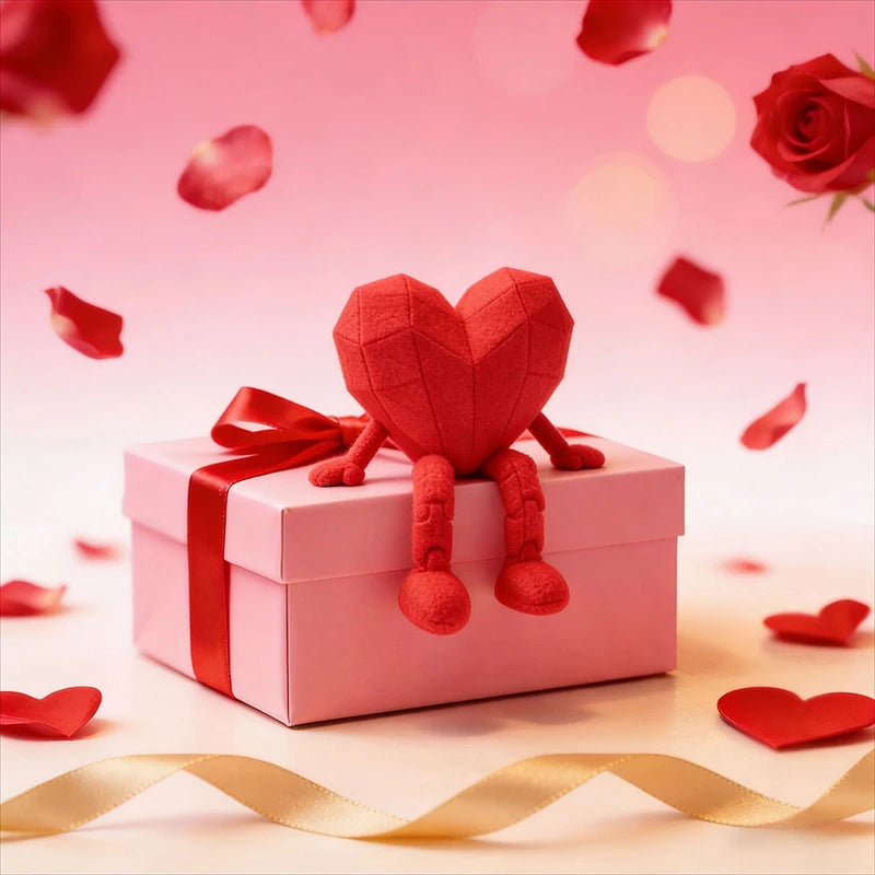Jointed Miniature Heart Figurine – Valentine's Day Décor Gift Decorative Figurine Nixie