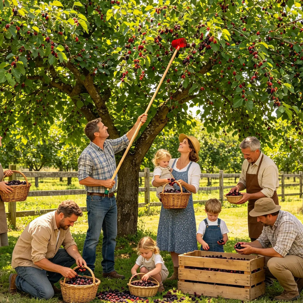 Berry Picker Tool – Fruit Scoop with Comb Teeth & Pole Extension