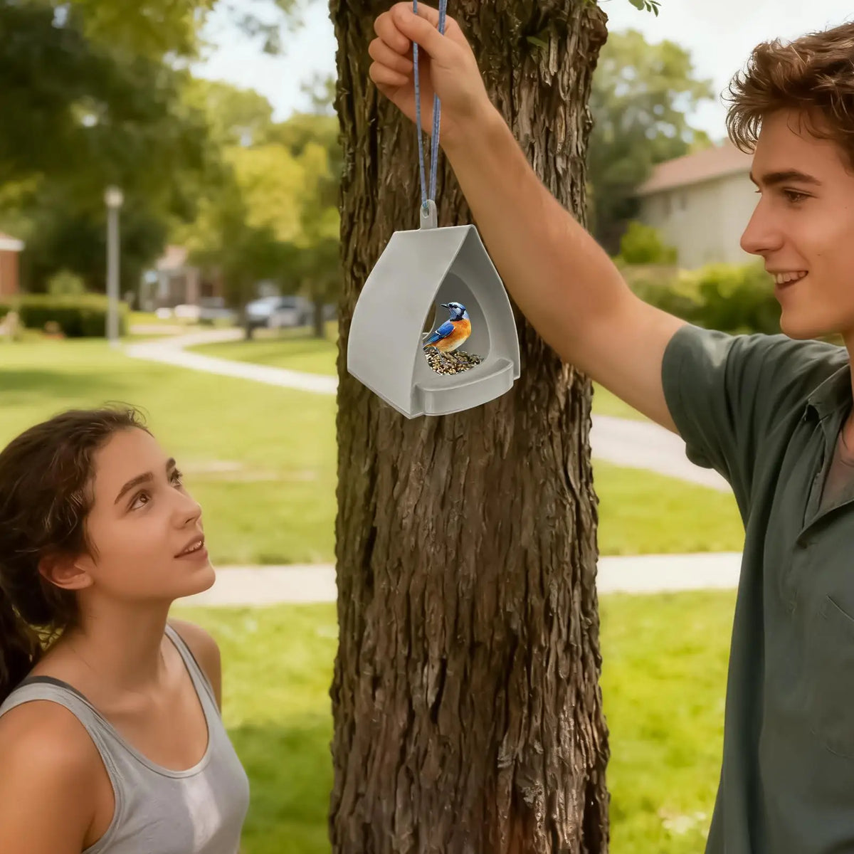 Hut Shape Hanging Outdoor Bird Feeder – Rainproof Design Outdoor Bird Feeder Nixie