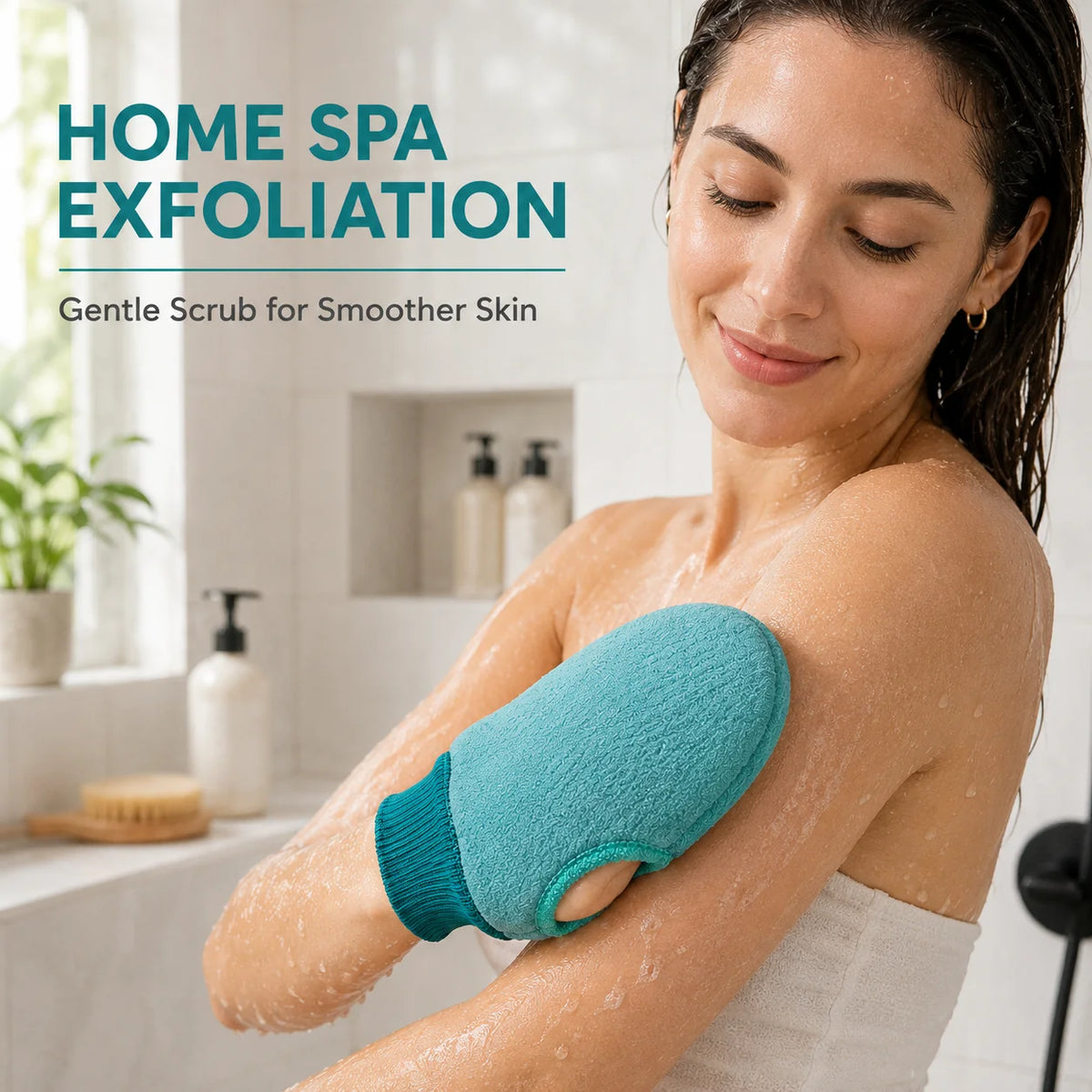 Exfoliating Body Scrub Mitt – Deep Cleansing Loofah Glove Body Scrub Mitt Nixie