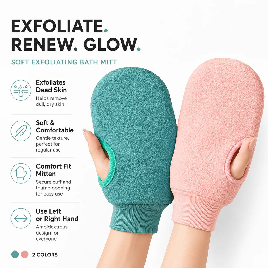 Exfoliating Body Scrub Mitt – Deep Cleansing Loofah Glove Body Scrub Mitt Nixie