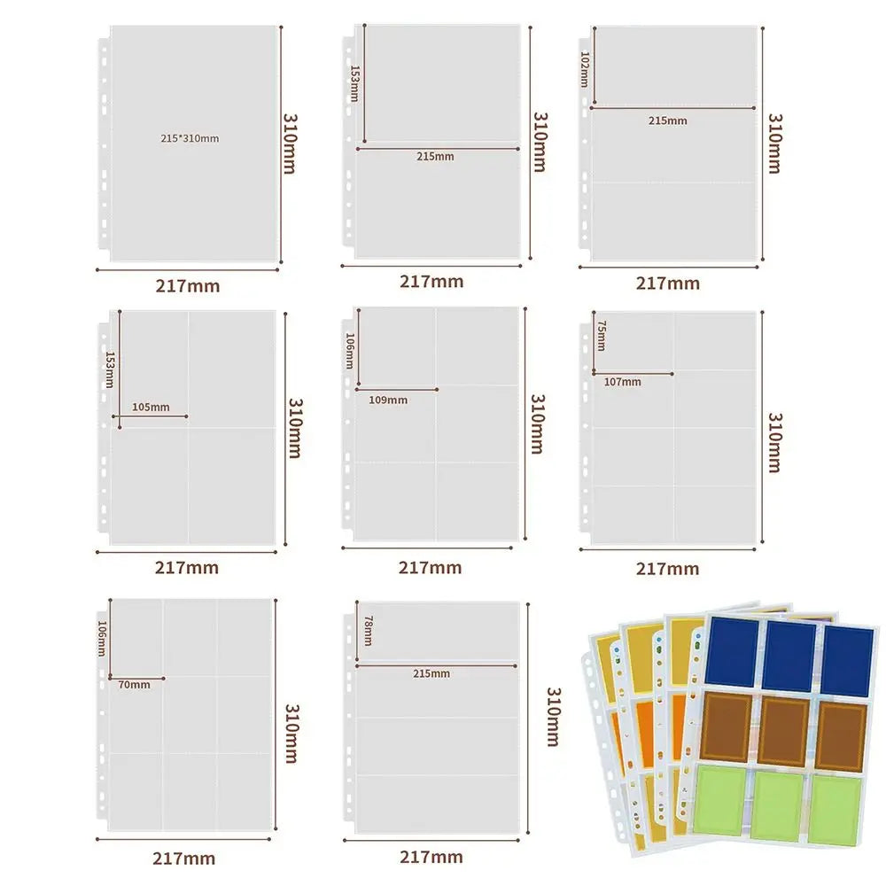 A4 Acid-Free PP Binder Sleeves – Multi-Pocket Photo Card Storage Binder Sleeve Sheets Nixie