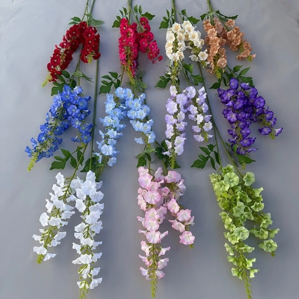 Pink Artificial Larkspur Silk Flowers – 2-Fork Faux Floral Stems Artificial Silk Flowers Nixie