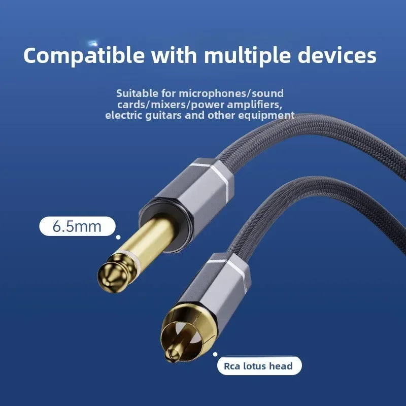 6.35mm to RCA Audio Cable – Dual-Core Mixer Connector Audio Interconnect Cable Nixie