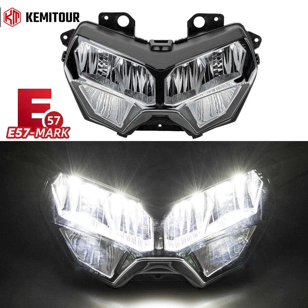 E-MARK LED Headlight for Kawasaki Z900 Z650 Z400 KLR650 Motorcycle Headlight Nixie