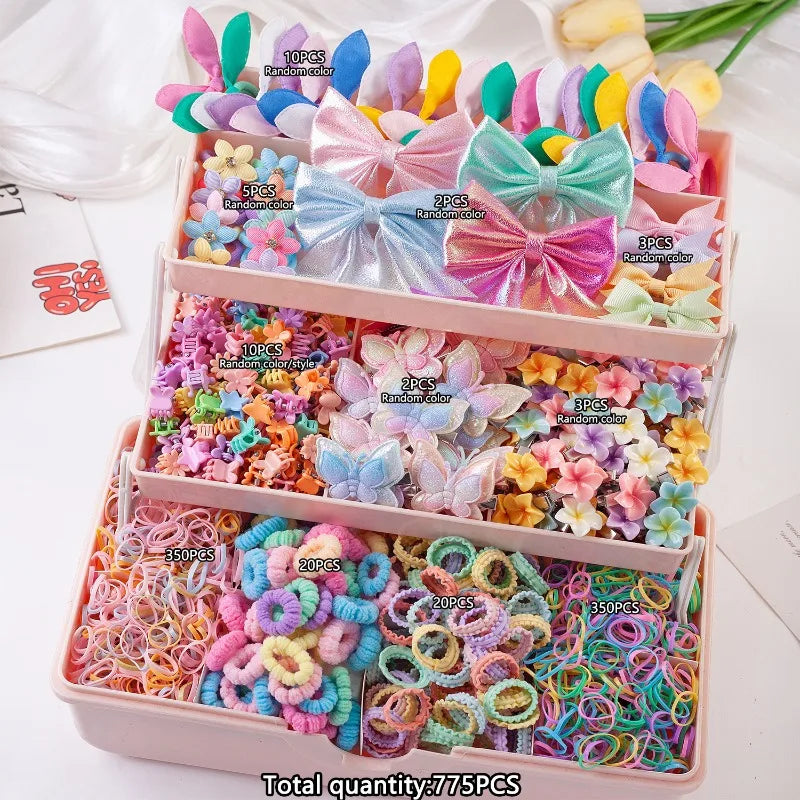 775-Piece Girls Hair Accessories Set – Headbands, Ties & Bows Girls Hair Accessories Nixie 775PCS-No box