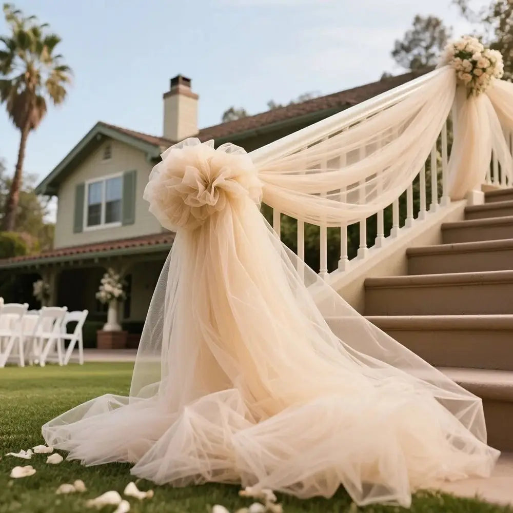 Wedding Tulle Drape Fabric 6/8/10M – 160CM Sheer Backdrop