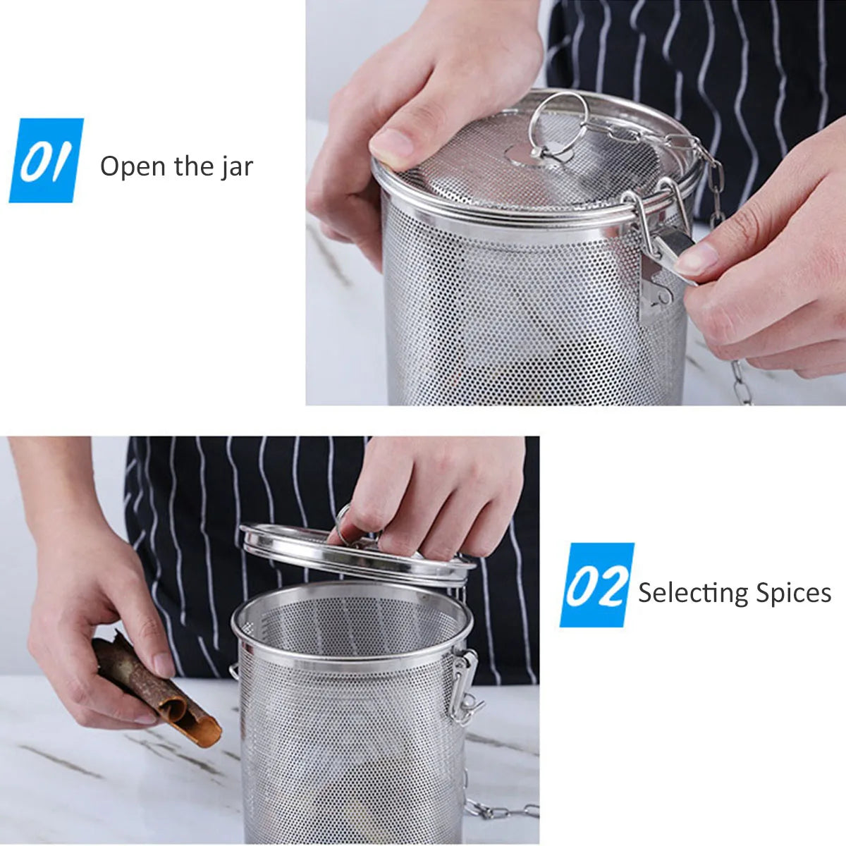 Stainless Steel Brine Basket Spice Strainer & Tea Infuser Cooking Strainer Basket Nixie