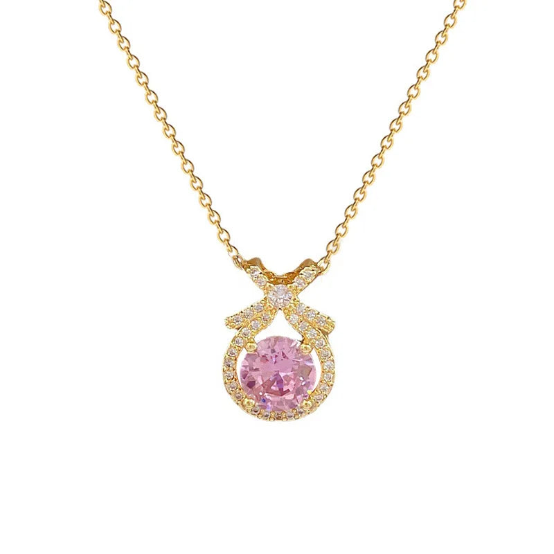 Heart Butterfly Knot Choker Necklace – Gold Stainless Steel Pendant Choker Necklace Nixie