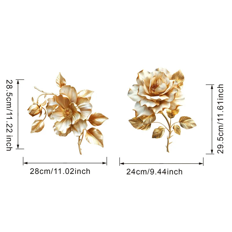 Golden Flower Toilet Sticker – Waterproof Self-Adhesive Decal Bathroom Decal Sticker Nixie