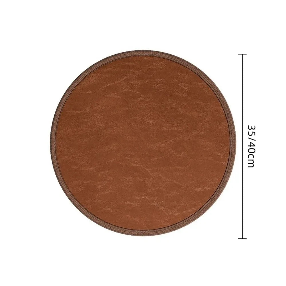 Round Leather Seat Cushion Non-Slip Waterproof Zafu Tatami Pad Chair Seat Cushion Nixie