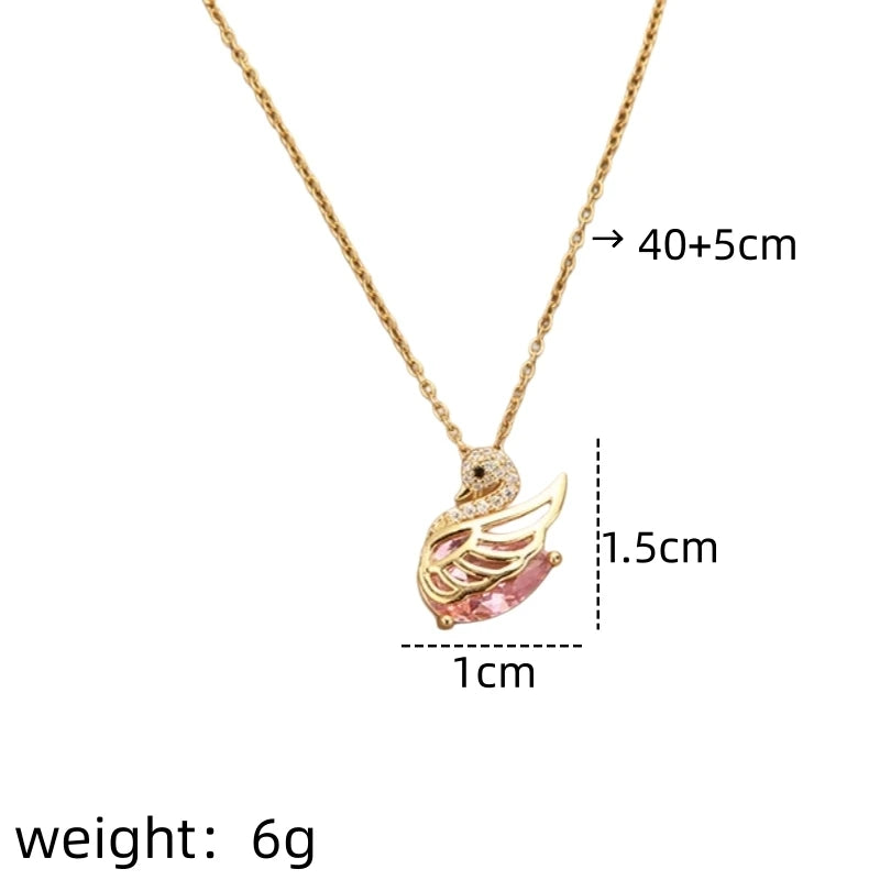 Heart Shaped Pink Pendant Necklace – Gold Choker for Women Pendant Necklace Nixie XL1944-30