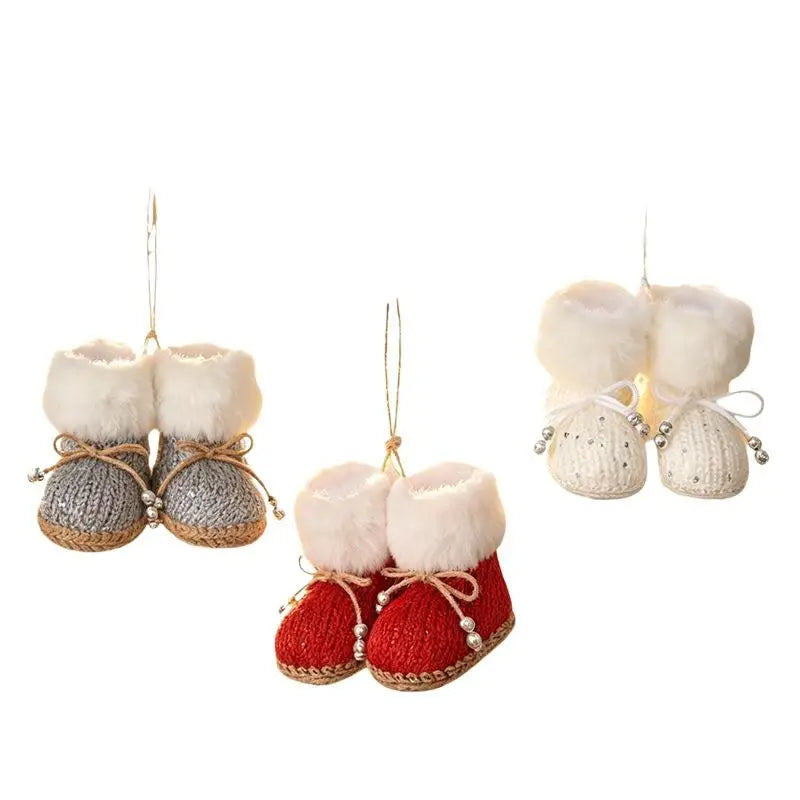 Christmas Knitted Boot Ornaments – Festive Holiday Tree Pendant