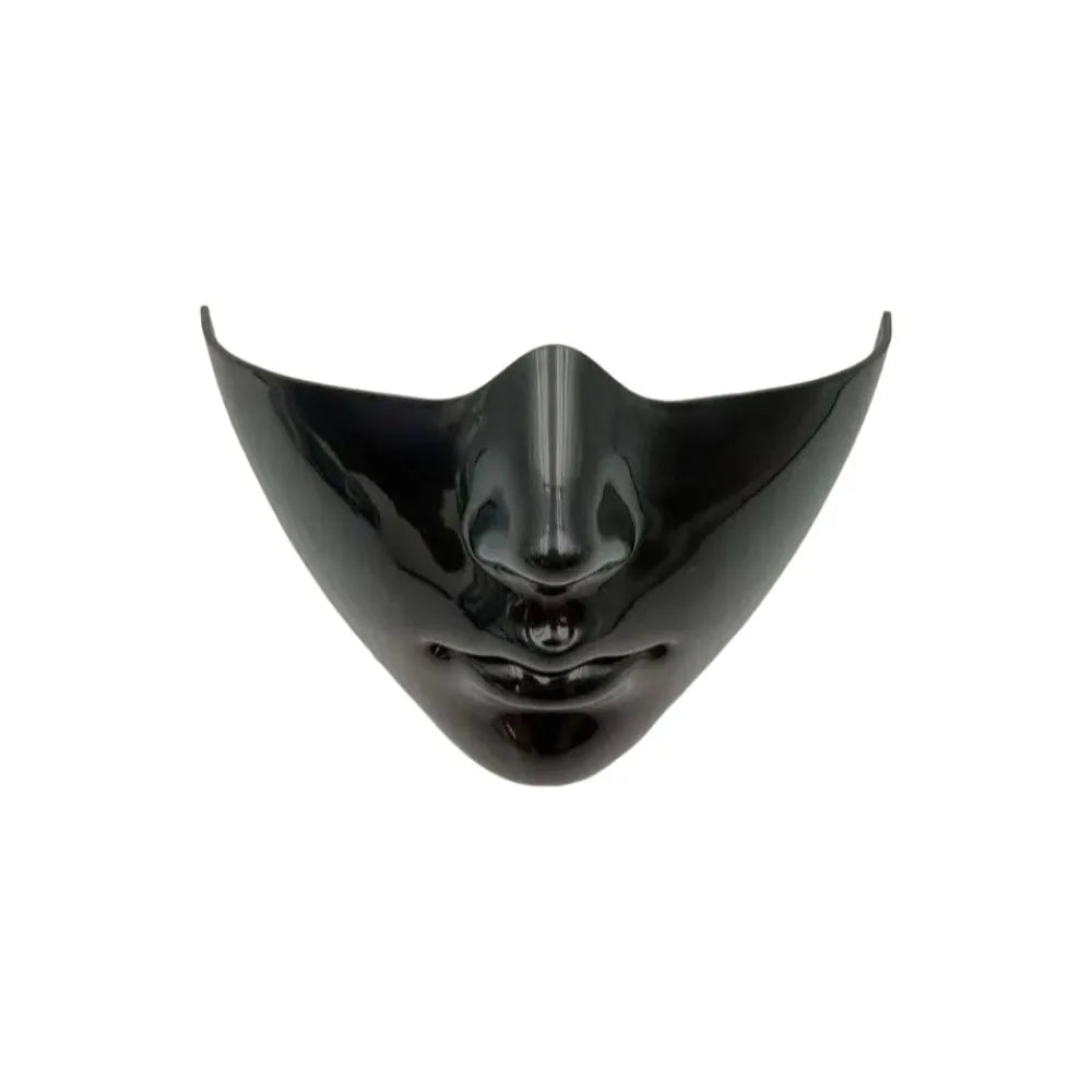 Glossy Black Half Face Mask – PVC Cosplay & Masquerade Costume Face Mask Nixie Style 2