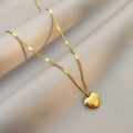 Gold-Tone Heart Pendant Collarbone Necklace for Women Pendant Necklace Nixie SKU1