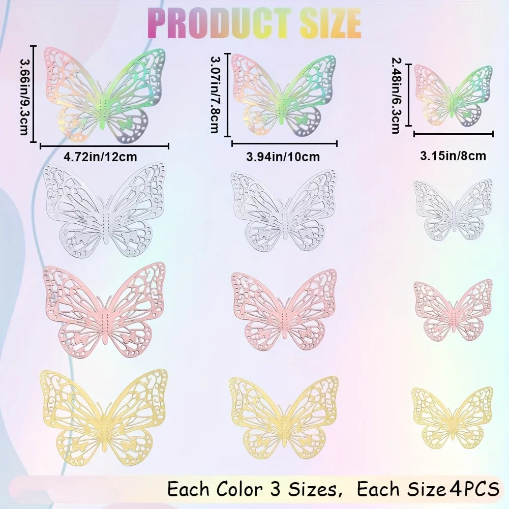 12pcs 3D Butterfly Wall Stickers – Home Décor Decorations Wall Stickers Nixie