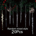 20 Pcs Clear Acrylic Christmas Icicle Ornaments – Crystal Decor Christmas Ornaments Nixie Randomly mix Icicles 20pcs