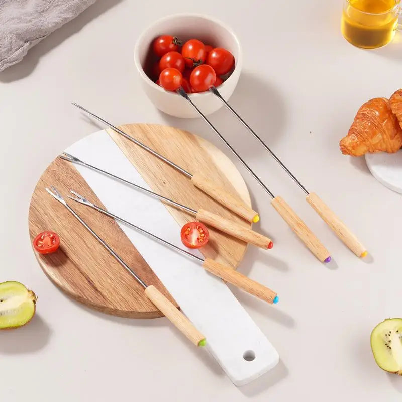 6-Piece Stainless Steel Fondue Fork Set – Cheese & Dessert Picks