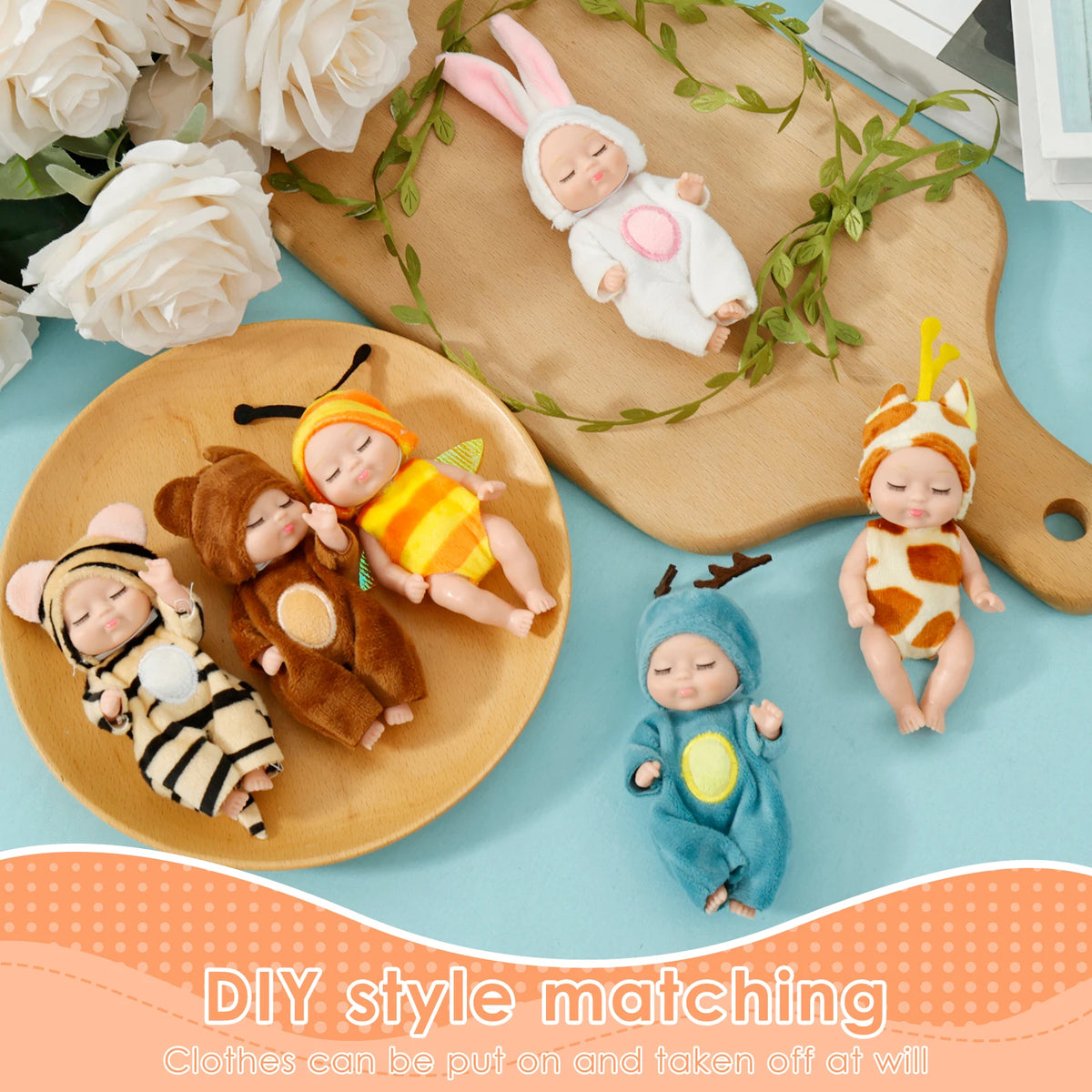 Mini Reborn Baby Dolls Set 6–12 Pcs with Clothes | Kids Gift Mini Baby Dolls Nixie