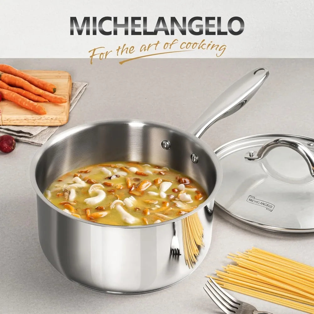MICHELANGELO 3QT 18/10 Stainless Steel Stew Pot with Lid – Induction