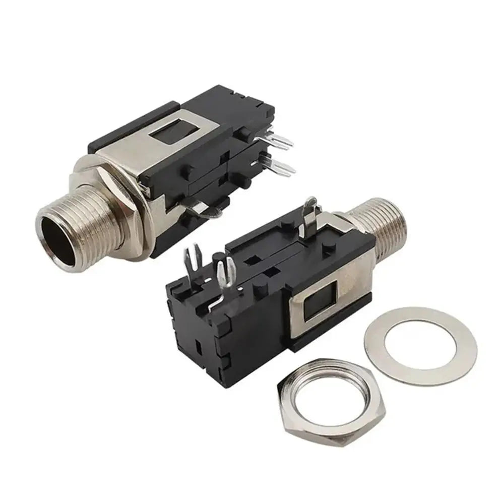 6.35mm Female Audio Jack Connector – Mono/Stereo Thread Lock Audio Jack Connector Nixie