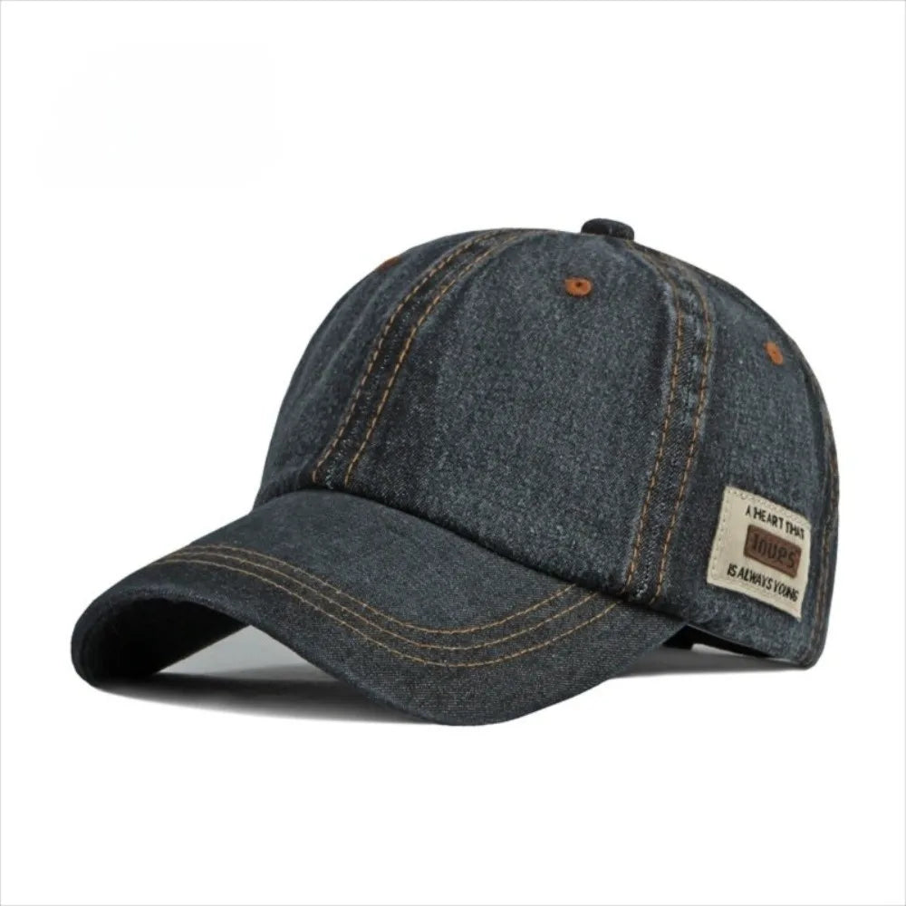 Blue Denim Baseball Cap Washed Vintage Snapback Hat Unisex Baseball Cap Nixie