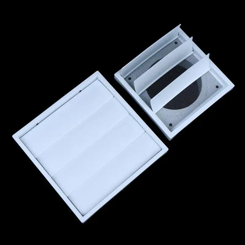 White Exterior Vent Cover Grille – One-Way Plastic Exhaust Hood