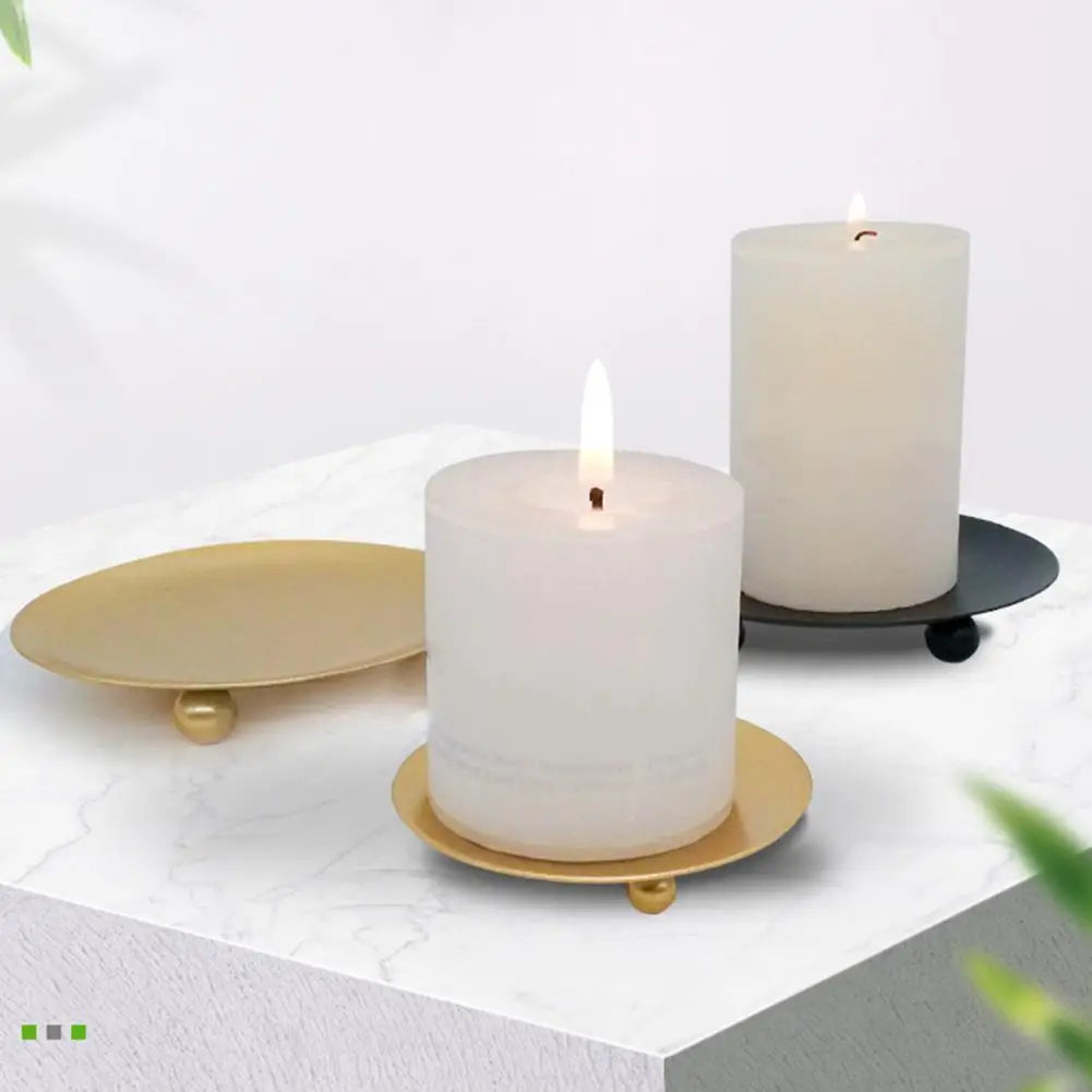 Iron Pillar Candle Holder Plate Stand – Wedding & Home Decor Candle Holder Stand Nixie