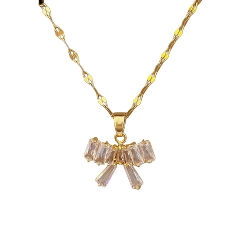 Butterfly Knot Copper Pendant Necklace | Gold Choker for Women Pendant Necklace Nixie