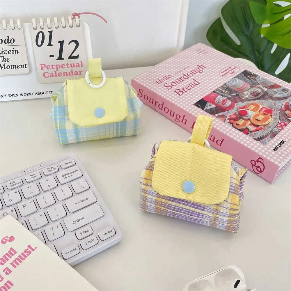 Mini Earphone Coin Pouch – Snap Button Polyester Storage Bag