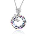 Rose Flower Pendant Necklace | 925 Silver-Plated, 5 Styles Pendant Necklace Nixie Silver Purple