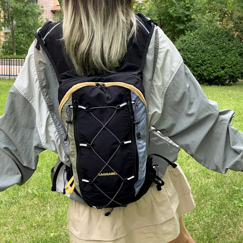 Nixie Color-Block Plaid Hiking Backpack – Unisex Travel Bag Hiking Backpack Nixie