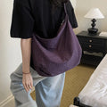 Women's Plaid Canvas Tote Bag – Korean Style Crossbody Canvas Tote Bag Nixie Purple