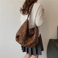 Women's Canvas Dumpling Tote Bag – Japanese Minimalist Style Canvas Tote Bag Nixie BB-1405brown