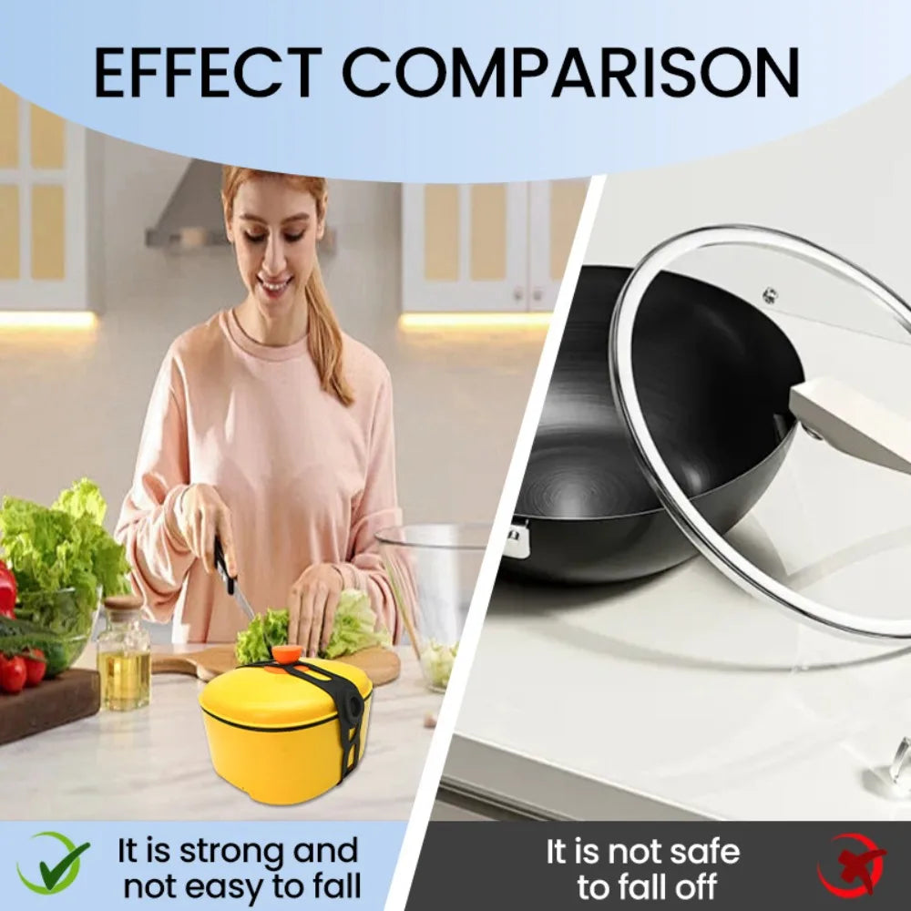 Silicone Pot Lid Strap Adjustable Elastic Band | Kitchen Organizer