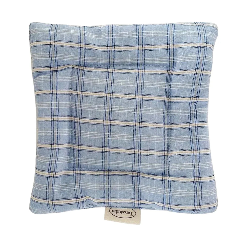 Vintage Handmade Checked Coaster Korean Style Placemat