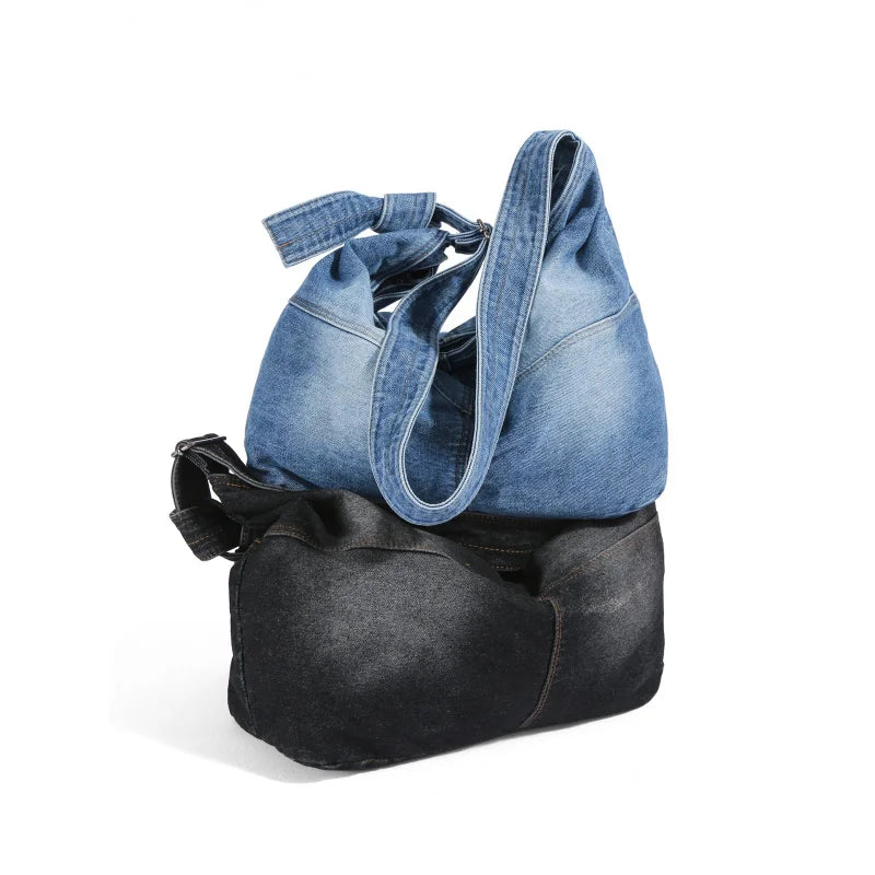Nixie Japanese Denim Crossbody Bag – Large Capacity Casual Denim Crossbody Bag Nixie