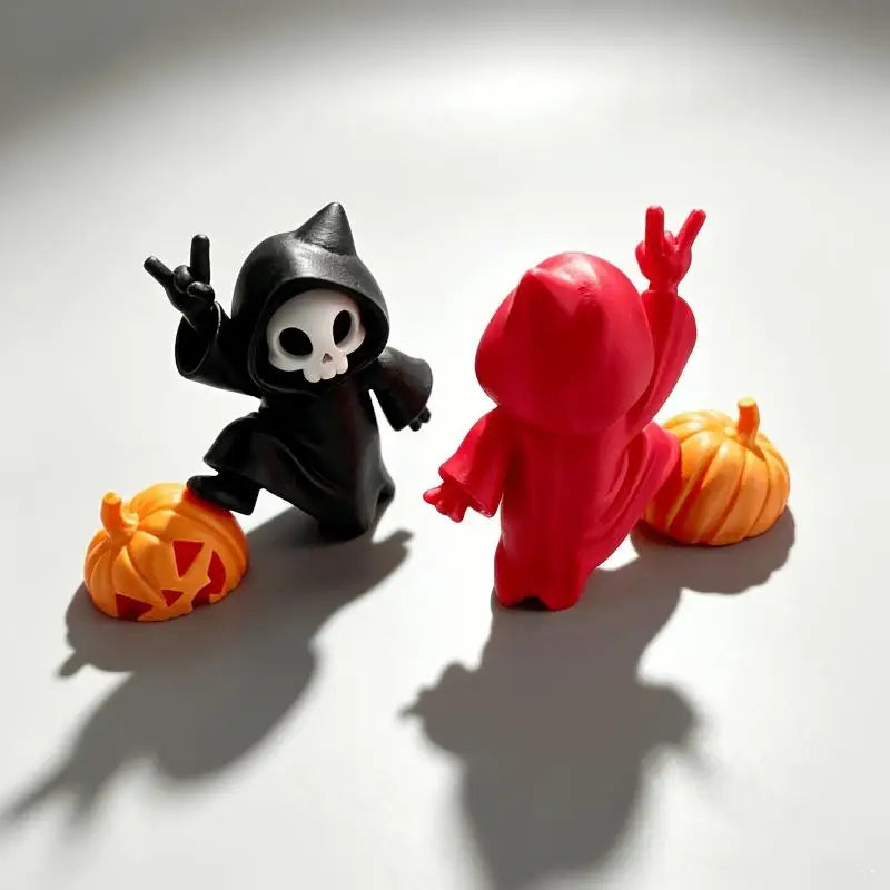 Halloween Skeleton Grim Reaper Figurine with Pumpkin | 3D Print Halloween Figurine Nixie