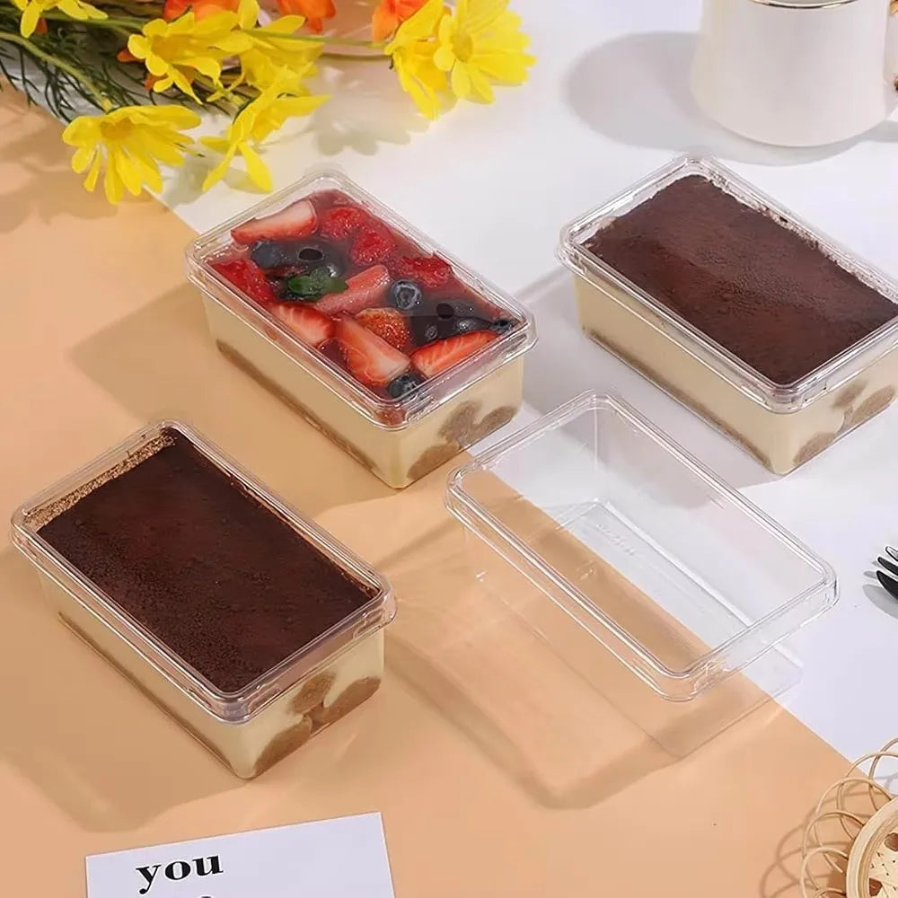 50PCS Transparent Tiramisu Mousse Box DIY Dessert Mold Tray Dessert Mold Tray Nixie