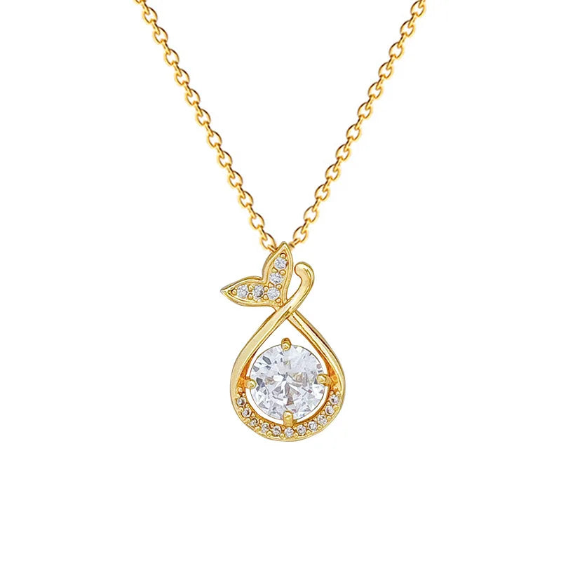 Copper Pendant Necklace Women | Stainless Steel Clavicle Chain Pendant Necklace Nixie