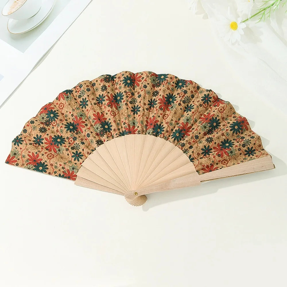 Vintage Bohemian Wooden Folding Fan – Hand Fan Home Décor Gift