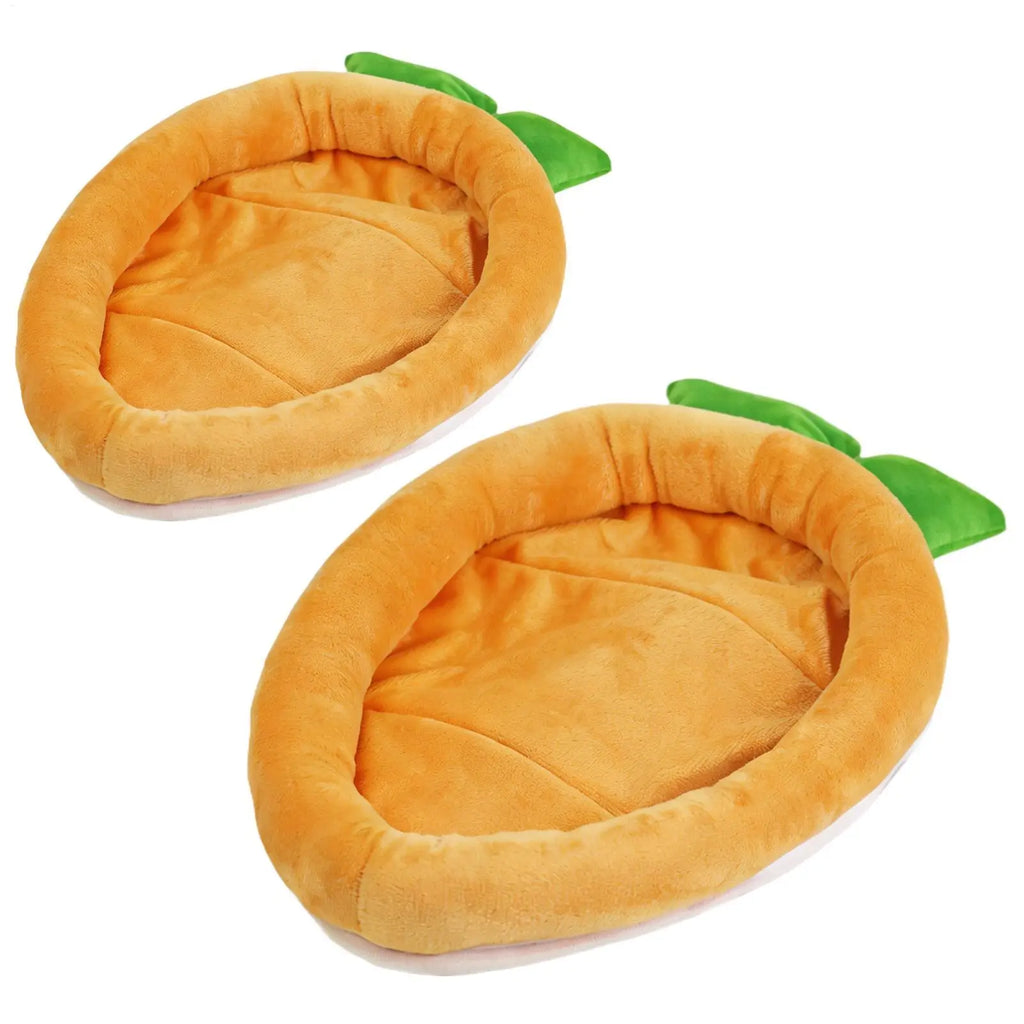 Carrot Shaped Bunny Sleeping Mat | Soft Plush Pet Cushion Pad
